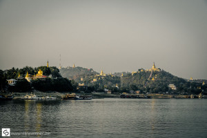 Golden temples along the Ayeyarwady River in Myanmar