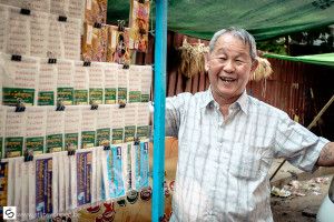 Man selling lottery tickets in Yangon