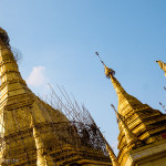 The several towers of Sule Pagoda