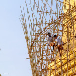 Wooden construction around Sule Pagoda