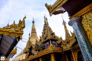Shwedagon Pagoda and surrounding golden towers