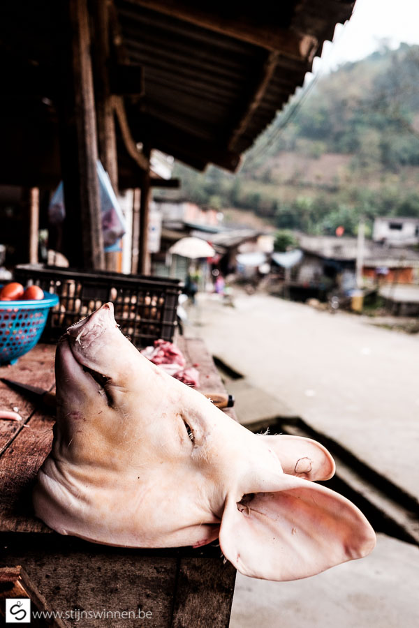 Nam Cang: every day one pig is slaughtered and sold on the street